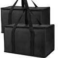 Reusable Shopping Bags for Groceries, 2 Pack XL Foldable Insulated Cooler Bag with Strong Handle & Zipper for Food Delivery, Travel EasyOptionXY LLC