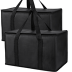 Reusable Shopping Bags for Groceries, 2 Pack XL Foldable Insulated Cooler Bag with Strong Handle & Zipper for Food Delivery, Travel EasyOptionXY LLC