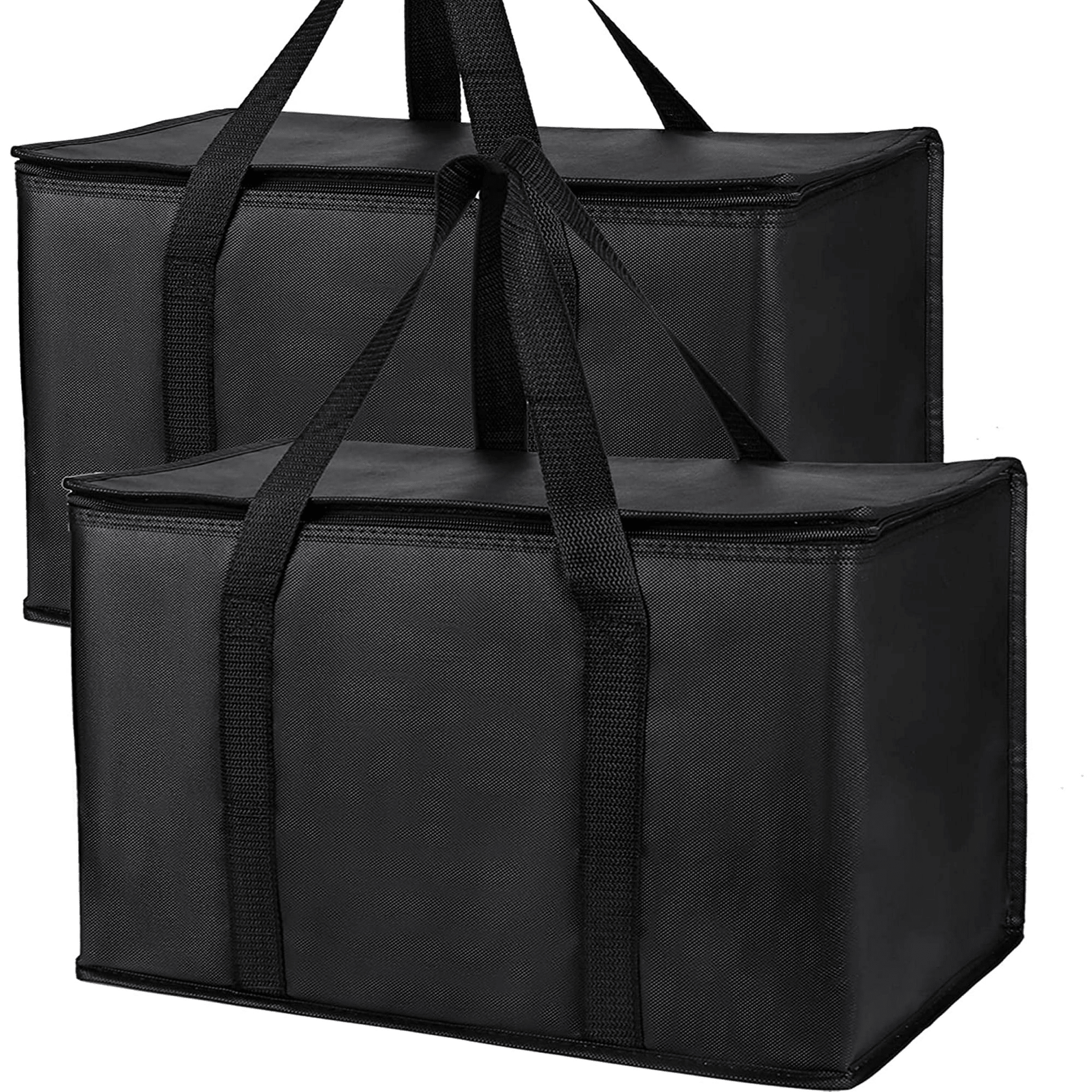 Reusable Shopping Bags for Groceries, 2 Pack XL Foldable Insulated Cooler Bag with Strong Handle & Zipper for Food Delivery, Travel EasyOptionXY LLC