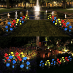 LED Solar Flower Light, Outdoor Solar Landscape Lights with 5 Rose Flowers, Waterproof Solar Garden Lights for Patio Yard Pathway Decoration, Yellow EasyOptionXY LLC