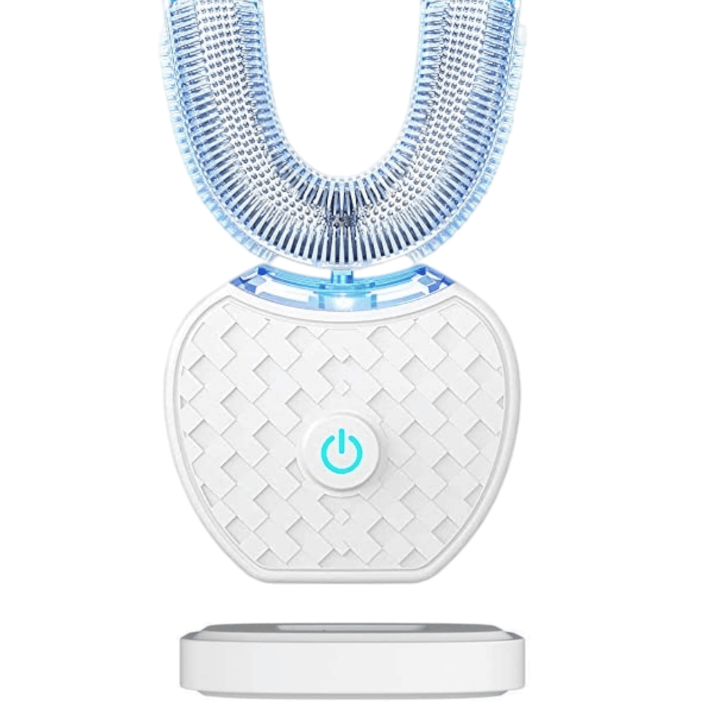 Ultrasonic Automatic Toothbrush, 360? Electric Sonic Toothbrush for Teeth Whitening, U-Shaped Wireless Charging Toothbrush for Gums Protection (White) EasyOptionXY LLC