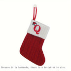 1pc Knitted Christmas Socks Stocking Gift Bag - Embroidered Alphabet, Candy Design, Scene Decor, Room Decor, Home Decor, Holiday Party Decor, Festive Gift Idea for Family and Friends Lootquake LLC