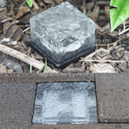 4 Pack LED Ice Cube Lights, Solar Brick Lights Outdoor, Solar Frosted Glass Light, Landscape Light Buried Light for Patio Pool Decorations, Warm White EasyOptionXY LLC