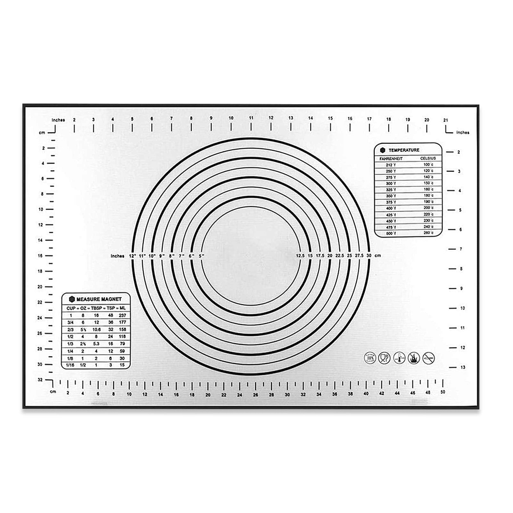 Silicone Pastry Mat, Non-Stick Cooking Mat, Reusable Baking Mat Dough Rolling Mat for Cookies, Pie, Bread and Pastry, 23.6" x 15.7 ", Black EasyOptionXY LLC