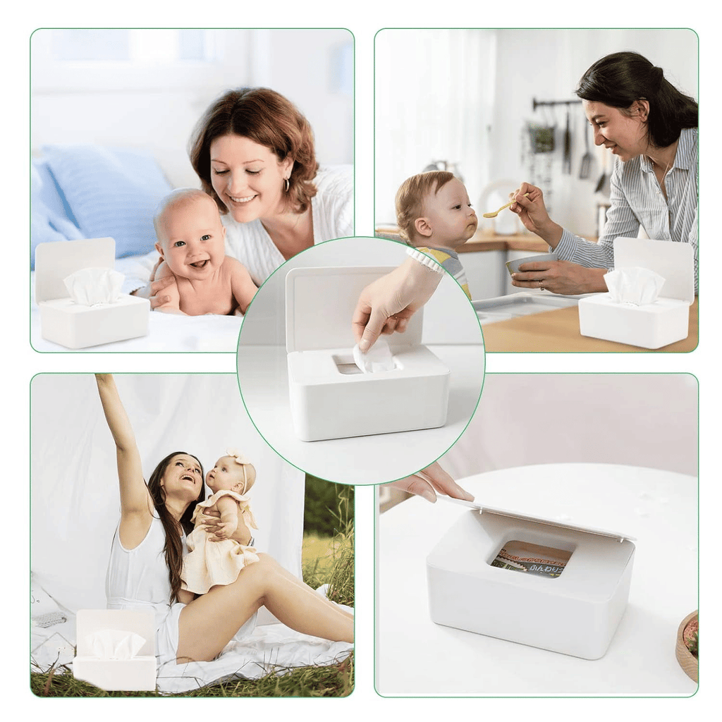 Baby Wipes Dispenser, Wipes Case, Baby Wipe Holder Tissue Storage Box Holder with Sealing Design for Home Office, White EasyOptionXY LLC
