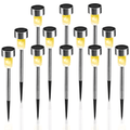 12 Pack Solar Lights Outdoor, Stainless Steel Solar Garden Lights, Waterproof LED Landscape Lighting for Pathway Patio Yard Walkway Decoration, Warm White EasyOptionXY LLC