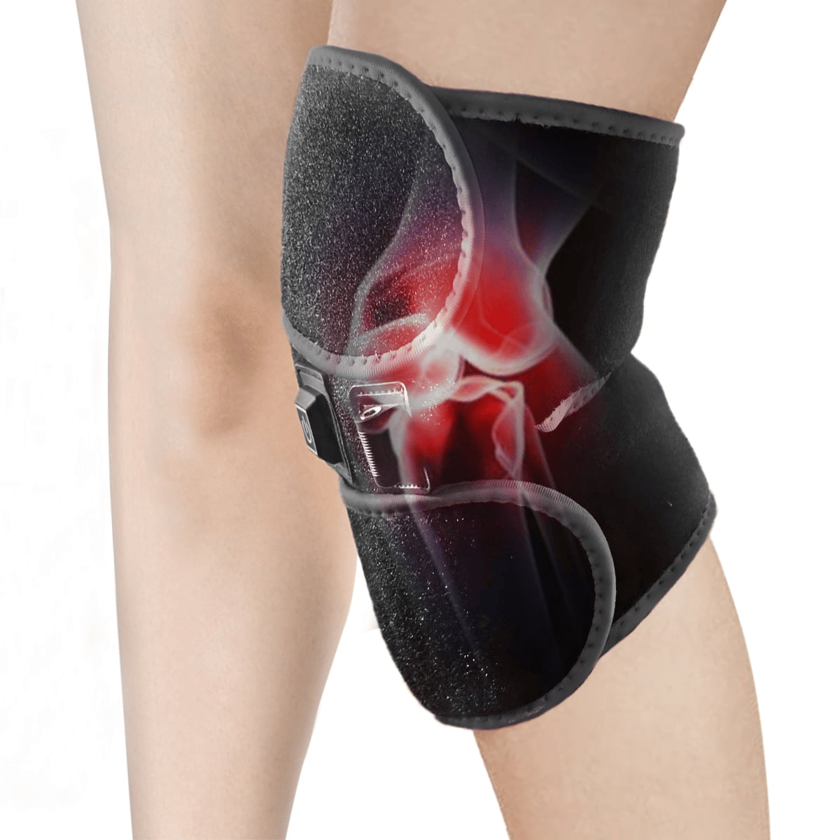 Heated Knee Brace Wrap, Knee Heating Pad with USB Adapter, 3 Adjustable Temperature Knee Warmer for Joint Arthritis Pain Swelling Cramps Relief, Gray EasyOptionXY LLC
