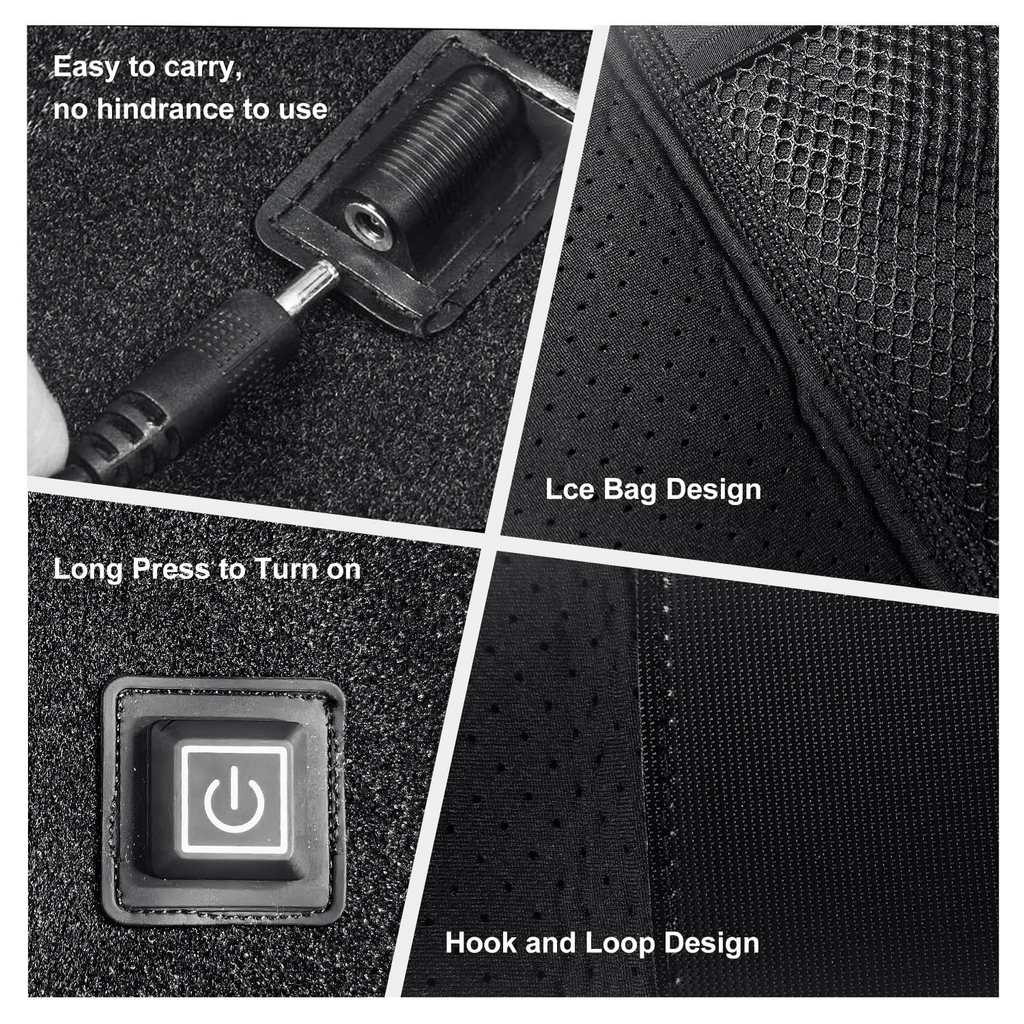Heated Knee Brace Wrap, Knee Heating Pad with USB Adapter, 3 Adjustable Temperature Knee Warmer for Joint Arthritis Pain Swelling Cramps Relief, Gray EasyOptionXY LLC