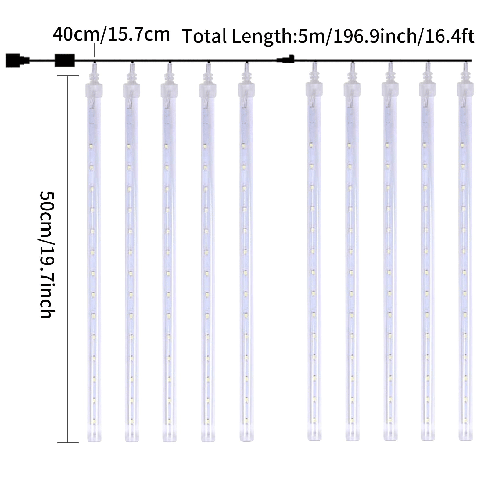 Meteor Shower Rain Lights, 20 inch 10 Tube 540 LED Icicle Falling Raindrop Lights, Outdoor Christmas String Lights for Xmas Wedding Party Decor, Multicor EasyOptionXY LLC