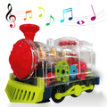 Gear Toy Train, Early Educational Transparent Kids Music Train Toy, Children Electric Rotating Mechanical Gear Train with Flashing Light Train Toy for Boys Toddlers EasyOptionXY LLC