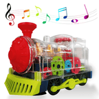 Gear Toy Train, Early Educational Transparent Kids Music Train Toy, Children Electric Rotating Mechanical Gear Train with Flashing Light Train Toy for Boys Toddlers EasyOptionXY LLC