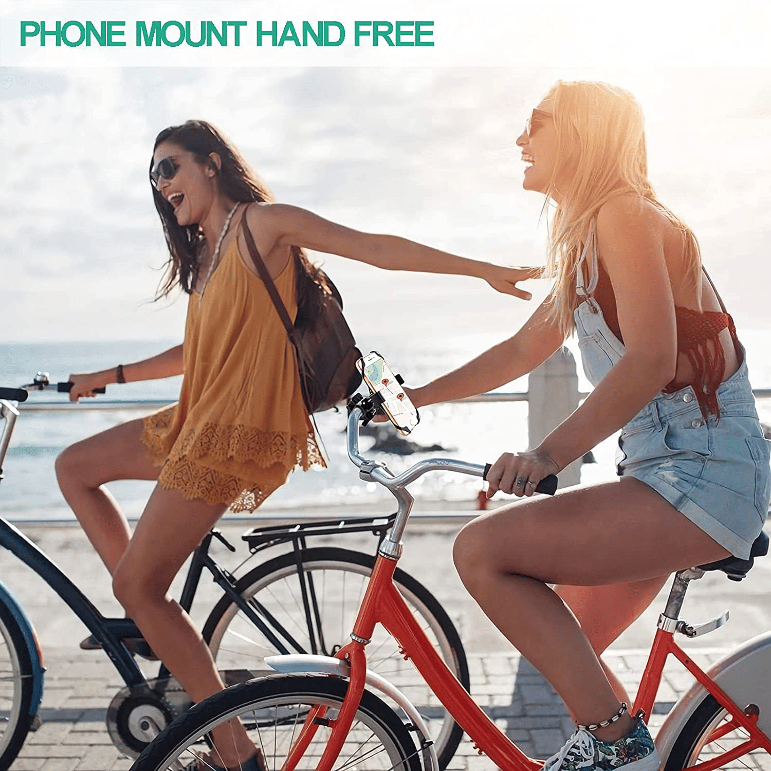Bicycle & Motorcycle Phone Mount, 3 Packs Silicone Cell Phone Holder Band, Universal Adjustable Bike Phone Holder for Bicycle Bike, Motorcycle, Handlebar (Red, Green, Black) EasyOptionXY LLC