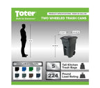 Toter 64 gallon black garbage can with wheels and lid EasyOptionXY LLC