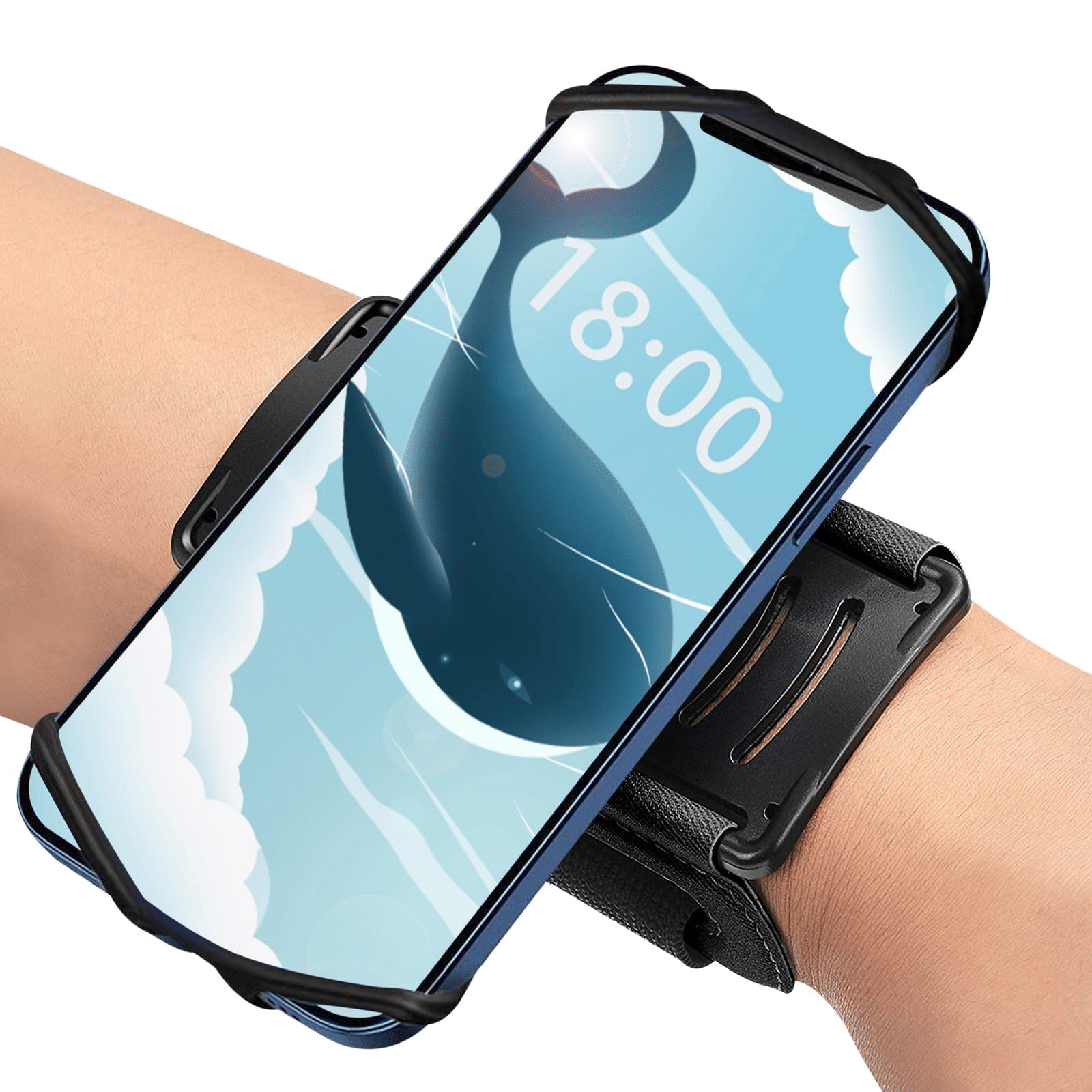 Phone Holder for Running Wristband, 360¡ã Rotatable & Adjustable Cellphone Sports Band Case for iPhone Samsung Smartphones for Workout Exercise Fitness Gym Walking EasyOptionXY LLC