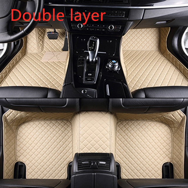 Fully Surrounded Car Leather Floor Mat Pad All Weather Protection Pi-Mart
