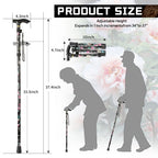 KEKOY Walking Cane for Women & Men, T Handle Portable and Foldable Walking Sticks for Seniors, Adjustable Walking Cane with 2 Replaceable Cane Tips