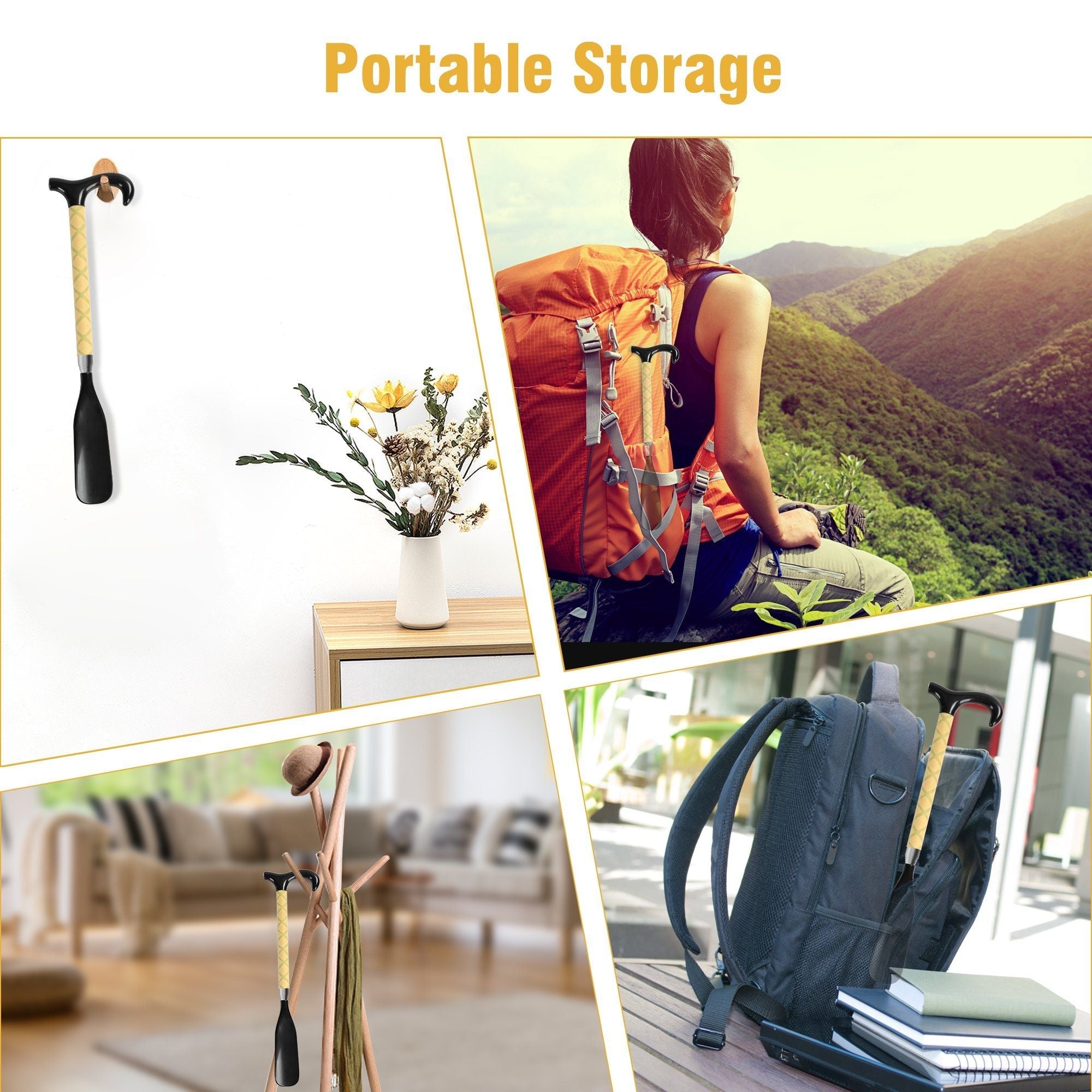 KEKOY Long Handled Shoe Horn, 14" to 34" Stretchable Plastic Shoehorn, Adjustable and Telescopic Shoe Lifter EasyOptionXY LLC
