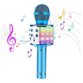 Kids Microphone, Wireless Bluetooth Microphone with LED Lights, Children Microphone Singing Toys Christmas Gifts for Kids and Adults, Blue EasyOptionXY LLC