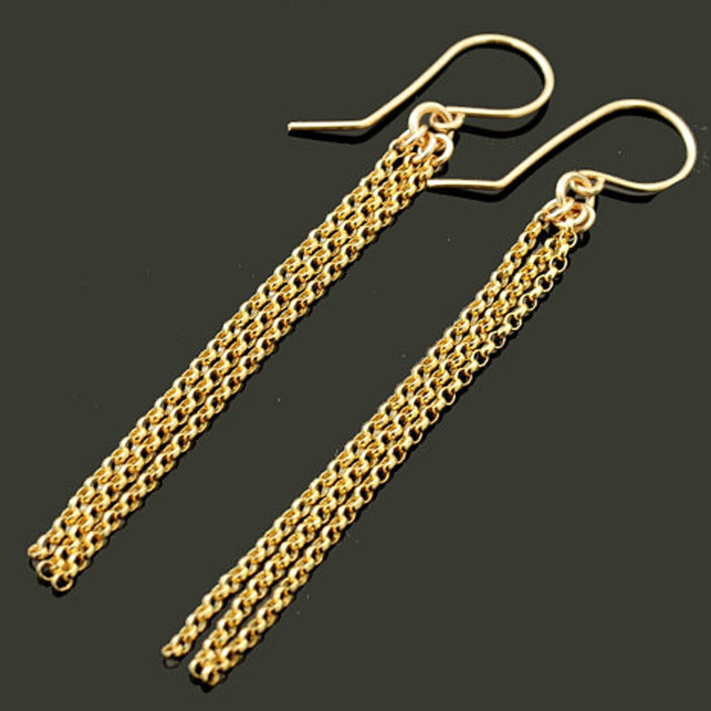 Simple Golden Chain Earrings - Stylish Minimalist Drop Earrings - SJB-DIAMOND ELITES