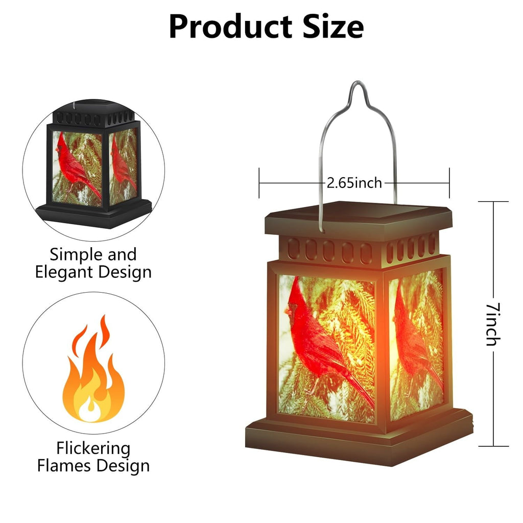 Hanging Solar Lanterns Outdoor, Decorative LED Solar Cardinal Lights, Waterproof Landscape Lights Tabletop Lamp for Pathway Garden Patio Yard, 2 Pack EasyOptionXY LLC