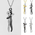 Love Hug Necklace Unisex Men Women Couple Jewelry Simple Temperament Clavicle Chain Valentines Day Lover Gift Pi-Mart