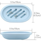 2 Pack Soap Dish with Drain, Plastic Soap Dish Container, Soap Tray for Bathroom Shower Kitchen, Keep Soap Dry & Easy to Clean (Blue) EasyOptionXY LLC