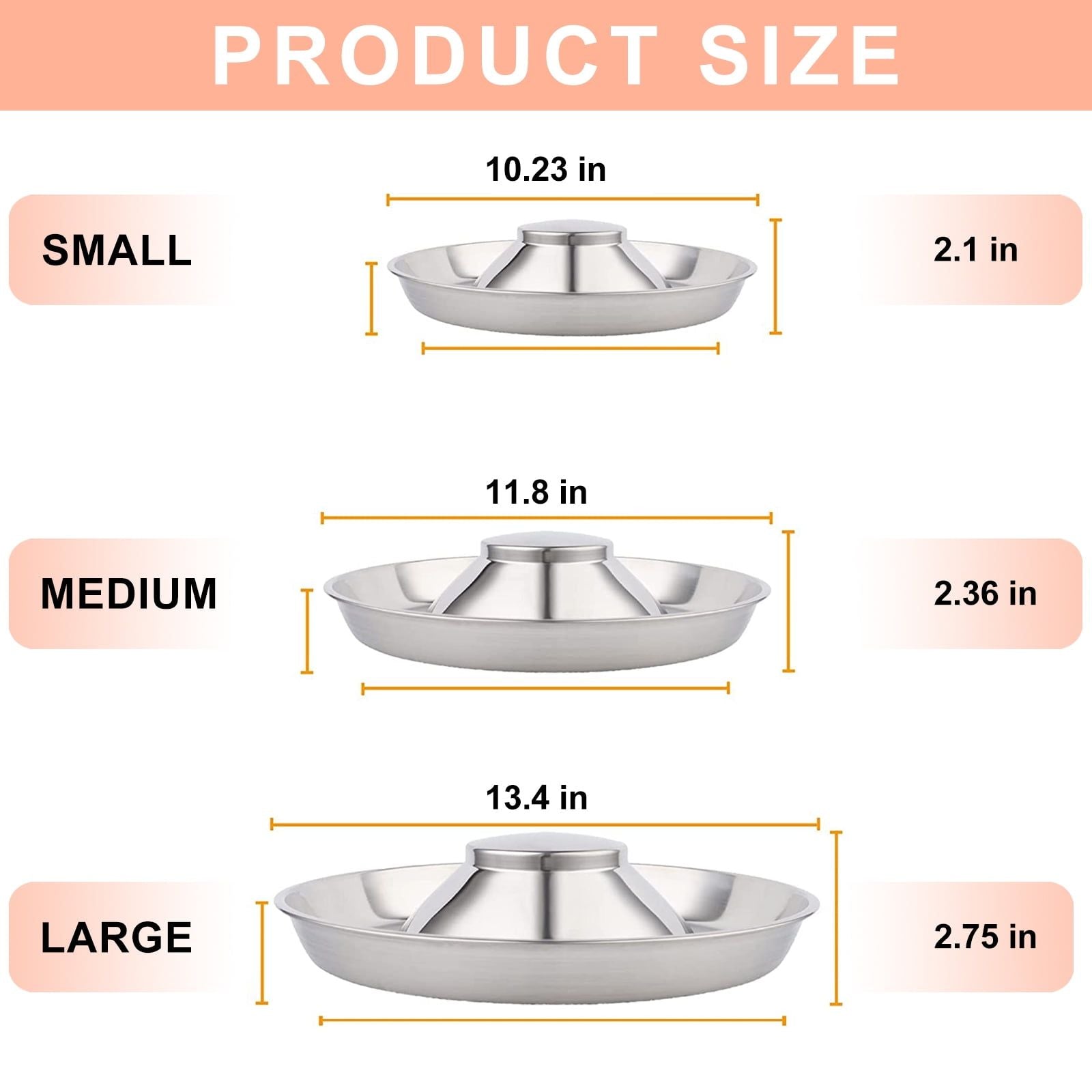 Puppy Feeder Bowl, Stainless Steel Dog Bowls for Puppy, Food Feeding Weaning Bowl for Small Medium Large Dogs (Medium Size, 11.8 Inch) EasyOptionXY LLC
