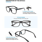 Blue Light Blocking Glasses, Computer Gaming Glasses for Women Men, Anti Eyestrain & UV Glasses, Black EasyOptionXY LLC