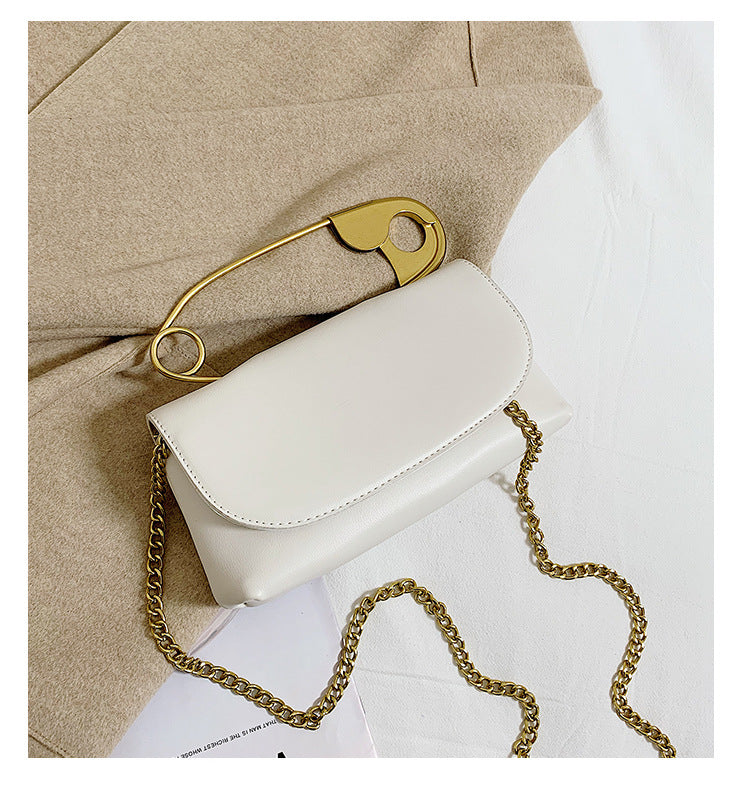 Ladies Personality Fashion Pin Top Handle Purse Leather Women Handbag Pi-Mart