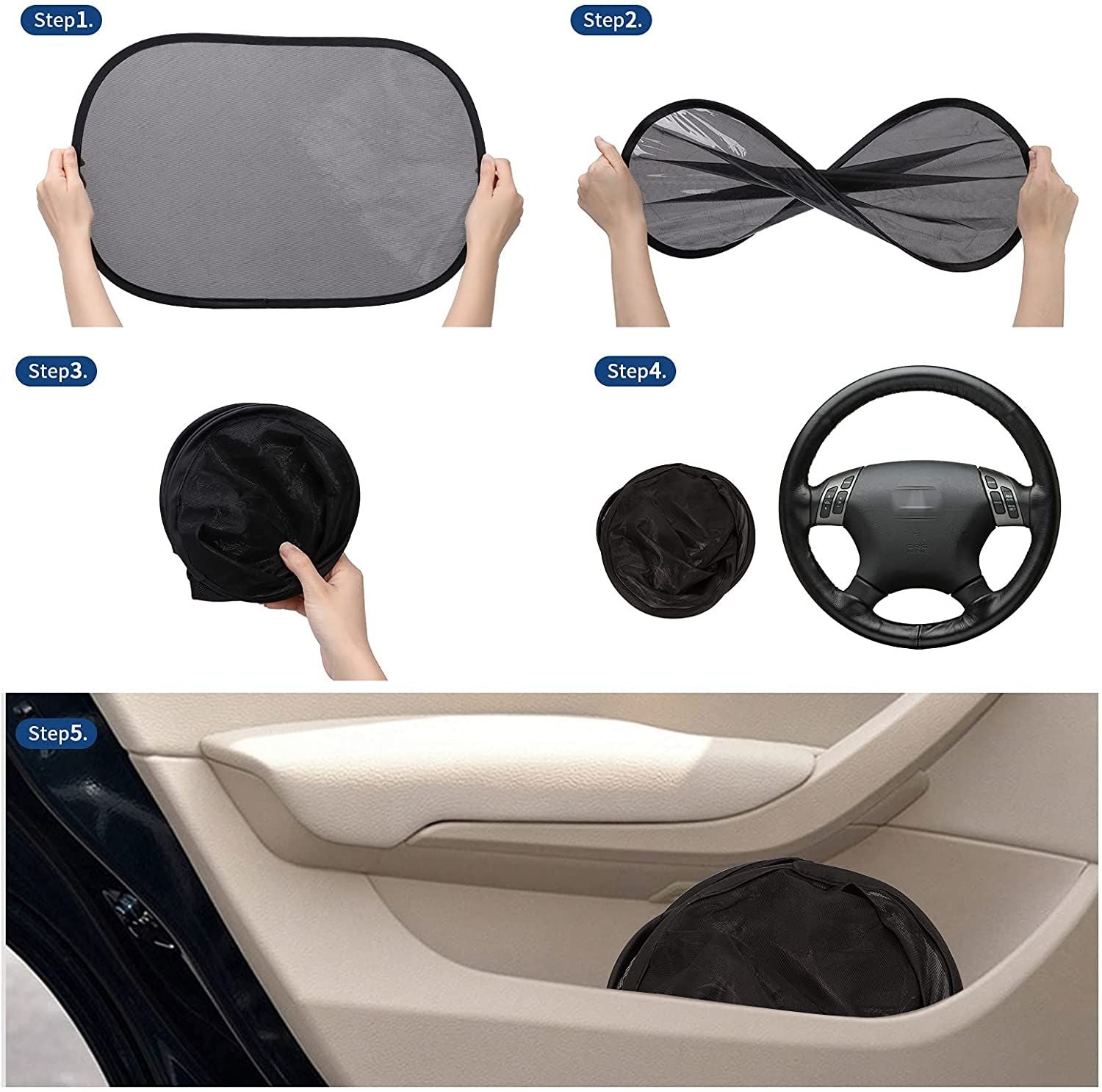 4 Pack Automotive Interior Heat Shields, Car Window Sun Shade for Baby, Glare and UV Rays Protection Car Seat Sun Protection for Your Child (20" * 12") EasyOptionXY LLC