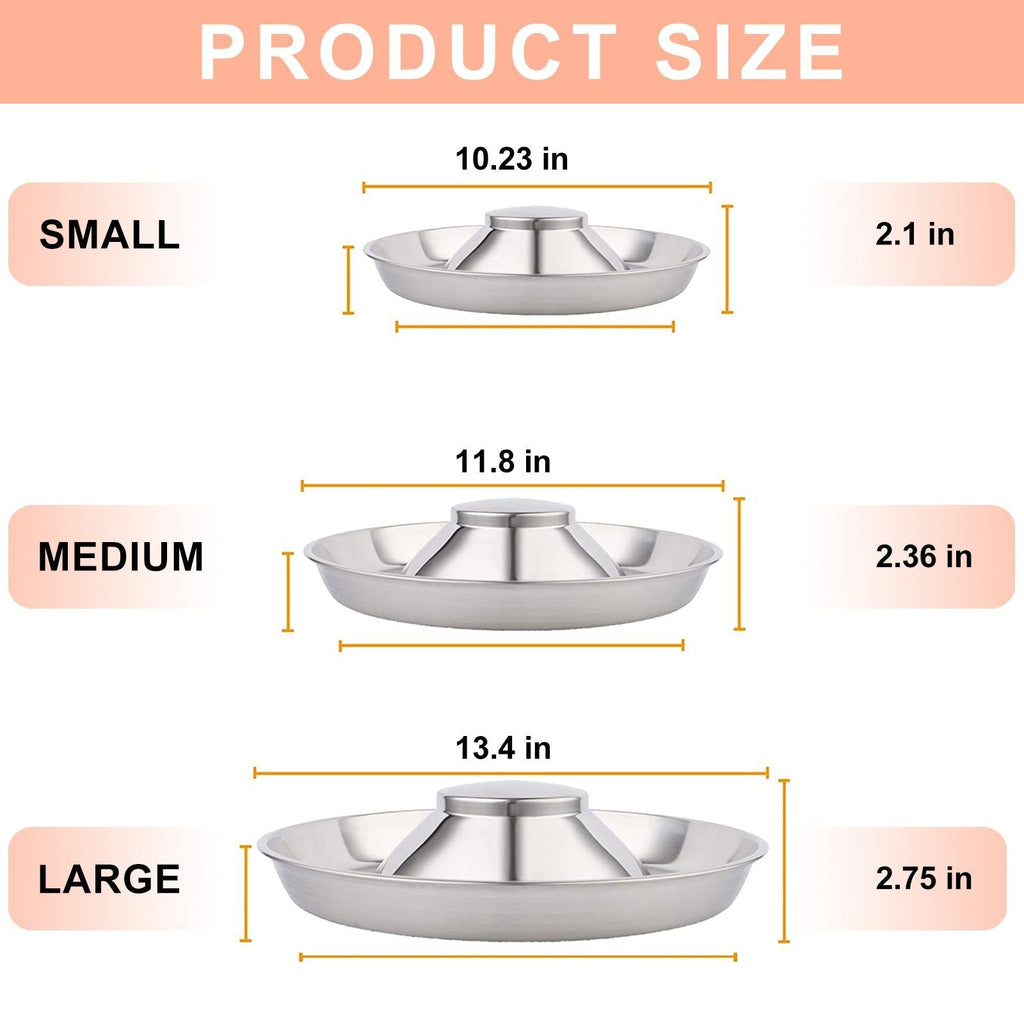 Puppy Feeder Bowl, Stainless Steel Dog Bowls for Puppy, Food Feeding Weaning Bowl for Small Medium Large Dogs (Large Size, 13.4 Inch) EasyOptionXY LLC