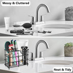 Toothbrush Holder for Bathroom, Stainless Steel Toothpaste Holder Stand with 5 Slots, Tooth Brush Organizer for for Bathroom Countertop, Black EasyOptionXY LLC