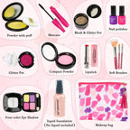 Pretend Makeup Kit for Girls, 11 Pcs Fake Makeup Set with Cosmetic Bag, Toddler Beauty Set Makeup Toy for 3, 4, 5, 6, 7, 8 Years Old Girls Birthday Gifts EasyOptionXY LLC
