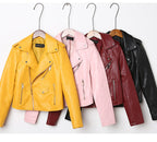 Slim-fit washed motorcycle leather jacket