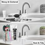 Toothbrush Holder for Bathroom, Stainless Steel Toothpaste Holder Stand with 5 Slots, Tooth Brush Organizer for for Bathroom Countertop, Silver EasyOptionXY LLC