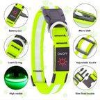 LED Dog Collar, USB Rechargeable Light Up Dog Collar, Adjustable Safety Glowing Collar for Dogs (Green, L Size) EasyOptionXY LLC