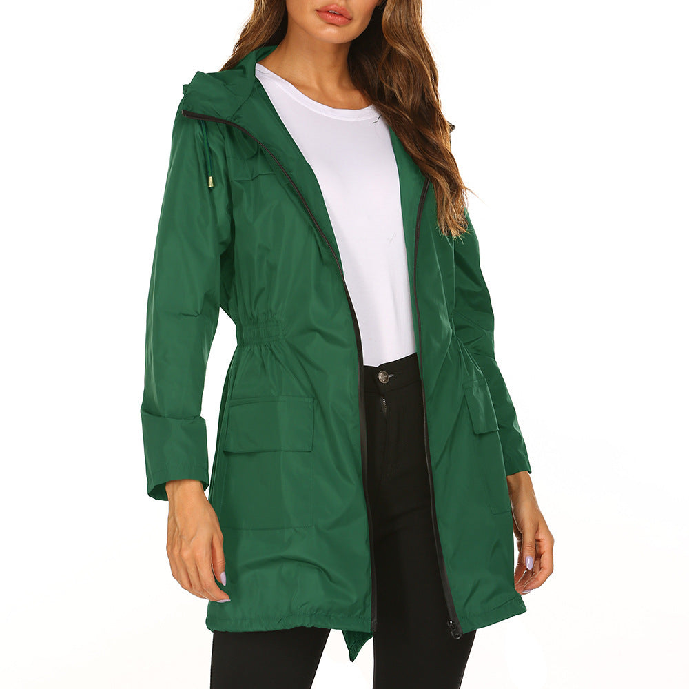 Waterproof Light Raincoat Hooded Windbreaker Mountaineering Jacket Women's Jacket Pi-Mart