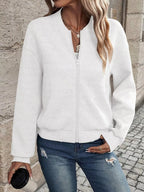 Texture Zip-Up Bomber Jacket