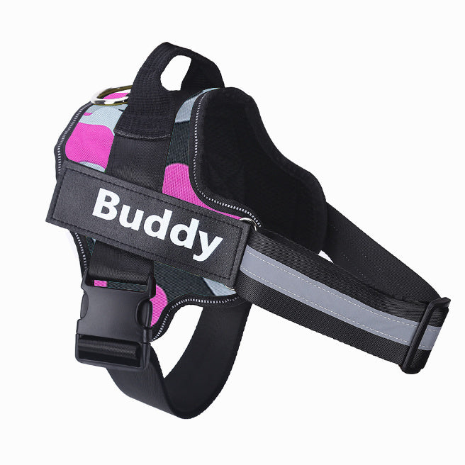 Personalized Dog Harness NO PULL Reflective Breathable Adjustable Pet Harness Vest For Small Large Dog Custom Patch Pet Supplies Pi-Mart