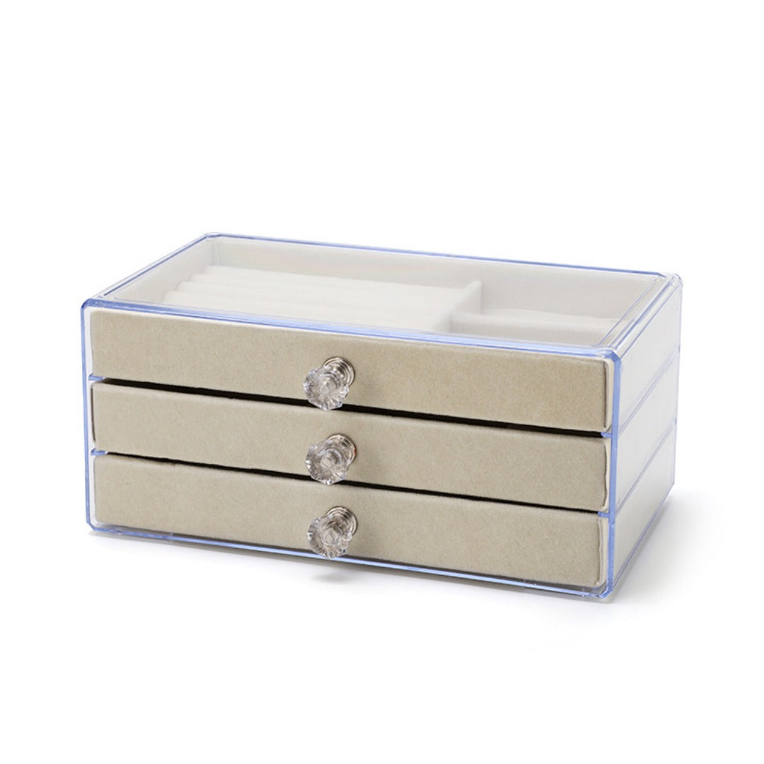 Multi-layer anti-oxidation jewelry box, earrings necklace bracelet jewelry storage box large capacity - SJB-DIAMOND ELITES