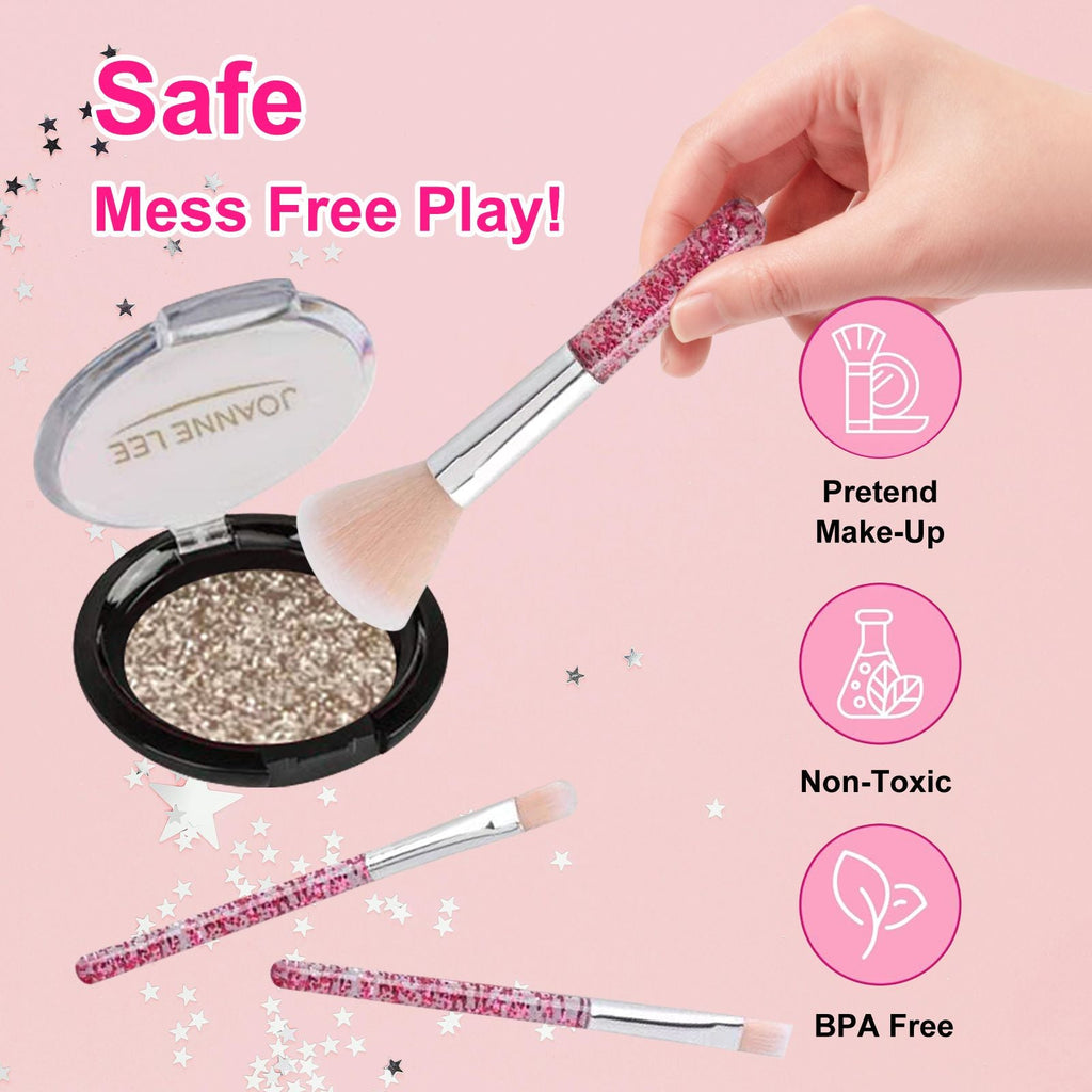 Pretend Makeup Kit for Girls, 12 Pcs Fake Play Makeup Set with Cosmetic Bag, Toddler Cosmetic Vanity Set for 3, 4, 5, 6, 7, 8 Years Old Girls Birthday Gifts EasyOptionXY LLC