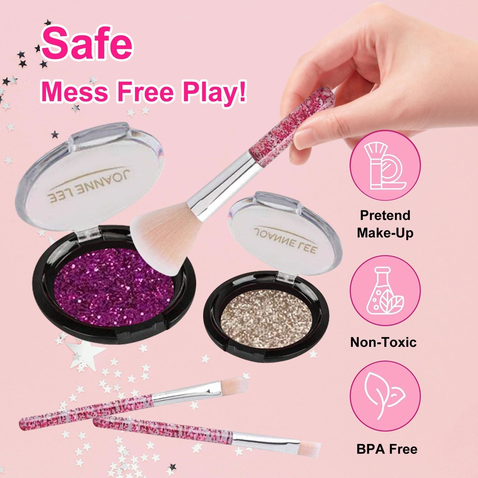 Pretend Makeup Kit for Girls, Fake Make Up Set with Cosmetic Bag, Toddler Cosmetic Beauty Set for 3, 4, 5, 6, 7, 8 Year Old Little Princess Birthday Gifts EasyOptionXY LLC