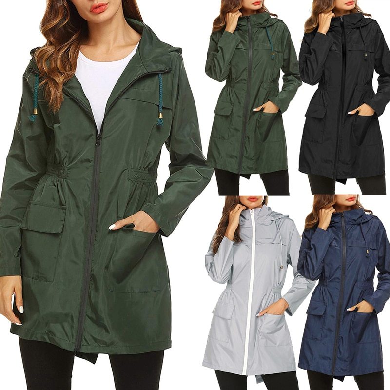 Waterproof Light Raincoat Hooded Windbreaker Mountaineering Jacket Women's Jacket Pi-Mart