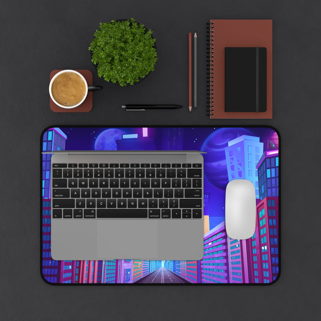 Cyber City Desk Mat — 'LootQuake Holiday Series' Gaming Mousepad Lootquake LLC