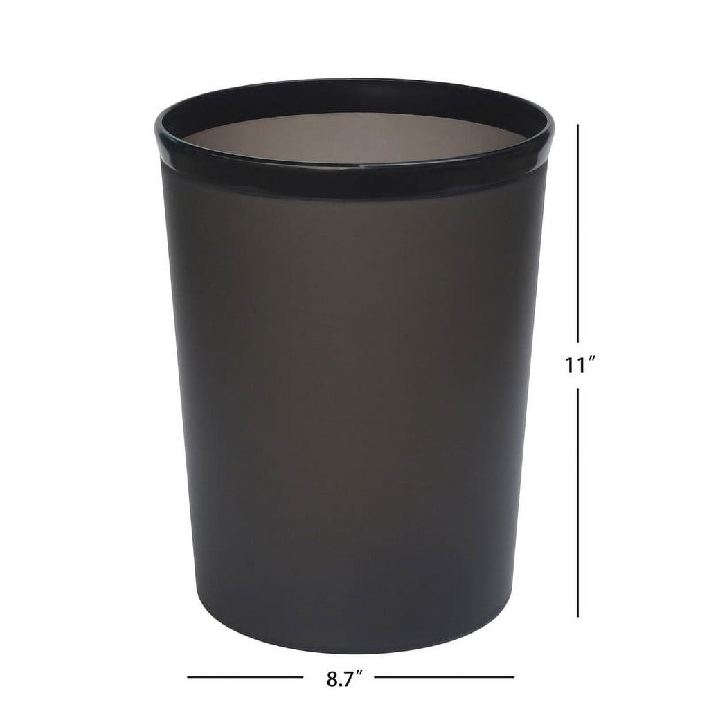 Mainstays Frosted Plastic Black Wastebasket