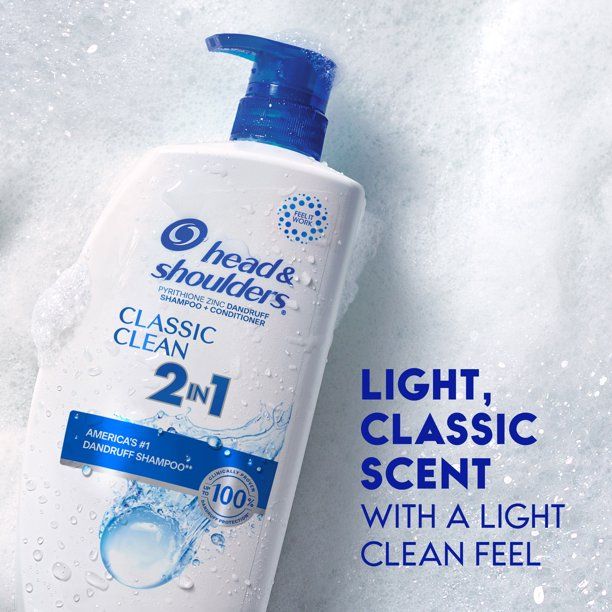 Head & Shoulders 2 in 1 Dandruff Shampoo and Conditioner; Classic Clean; 28 oz