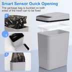 Smart Touchless Trash Can, 2.5 Gallon Garbage Can for Kitchen, Office, Toilet, Bedroom (Grey) EasyOptionXY LLC