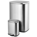 Arlopu Step Trash Can Combo Set, 13.2 Gallon & 1.3 Gallon, Stainless Steel Garbage Bin with Foot Pedal for Kitchen, Home, Office, Soft-Close Lid EasyOptionXY LLC