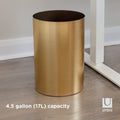 Umbra 4.5 gal Metalla Plastic Open Top Bathroom Trash Can, Matte Brass EasyOptionXY LLC