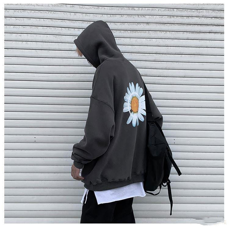 Daisy print hooded sweatshirt Pi-Mart
